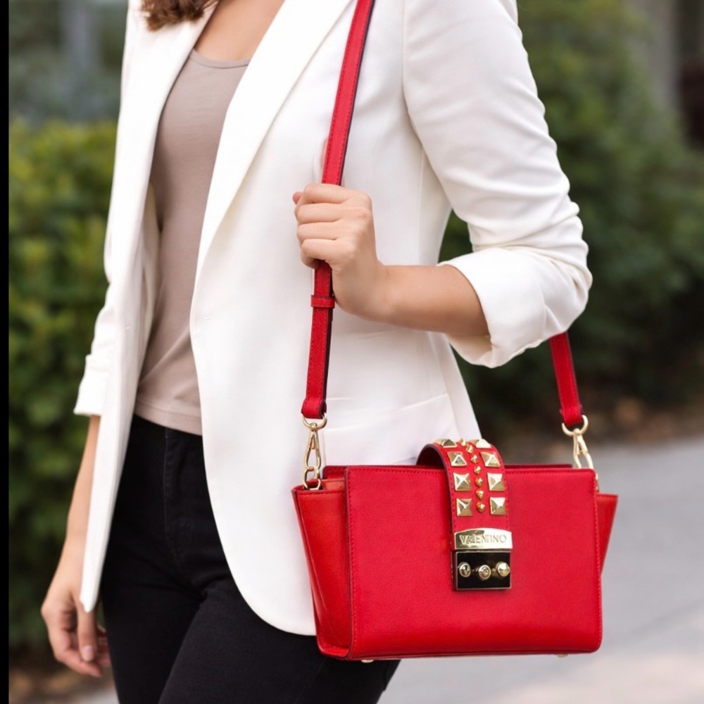 Valentino Red Crossbody Bag Rock studs